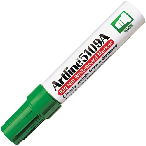 Jiffco Artline 5109A Big Nib Whiteboard Marker - Bold Marker Point - Chisel Marker Point Style - Refillable - Green - Acrylic Fiber Tip - 1 Each - Dry Erase Markers - JIFEK5109A4