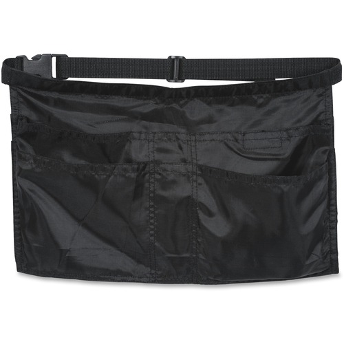 Merangue Three-pocket Cash Apron - 3 - Nylon - For Multipurpose - Black - 1 Each - Cash Handling Bags - MGE10084260