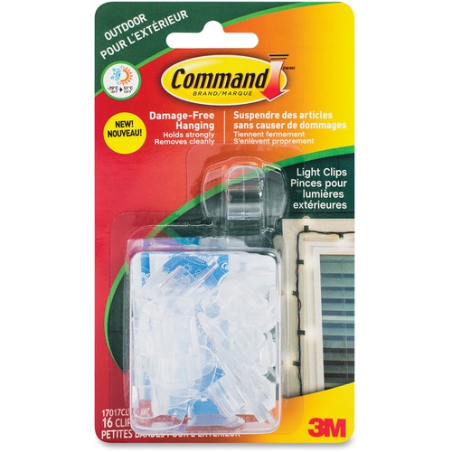 Command Outdoor Light Clips - for Outdoor - Clear - 1 / Pack - Hooks & Hangers - MMM17017CLRA