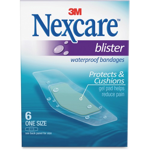 Nexcare Blister Waterproof Bandages - 1.06" (26.99 mm) x 2.25" (57.15 mm) - 6/Pack - Clear