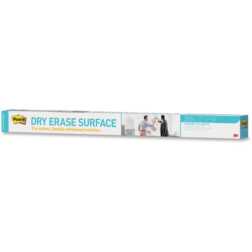 Post-it® Instant Dry Erase Surface - 36" (3 ft) Width x 48" (4 ft) Length - White - Rectangle - Horizontal - 1 Each - Dry-Erase Boards - MMMDEF4X3