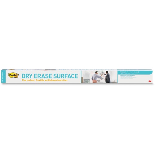 Post-it Instant Dry Erase Surface - 96" (8 ft) Width x 48" (4 ft) Length - White - Rectangle - Horizontal - 1 Each