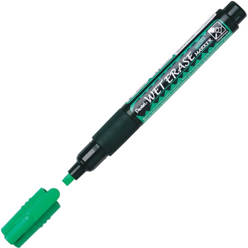 Pentel Wet Erase Chalk Marker - Chisel Marker Point Style - Green Chalk-based Ink - 1 Each