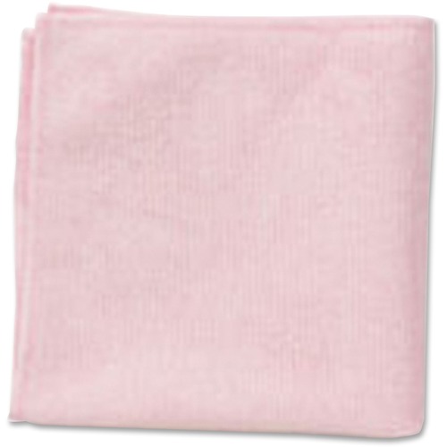 Rubbermaid Commercial 2x12 Light Commercial Microfiber Cloth Red - Cloth - 12" (304.80 mm) Width x 12" (304.80 mm) Length - 24 / Pack - Pink = RUB1820577