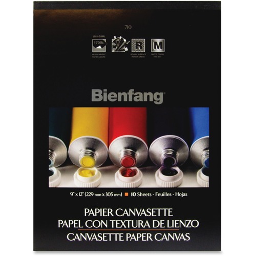 Bienfang Canvasette - 10 Sheets - 182 lb Basis Weight - 16" (406.40 mm) x 12" (304.80 mm) - Heavyweight - 1Each