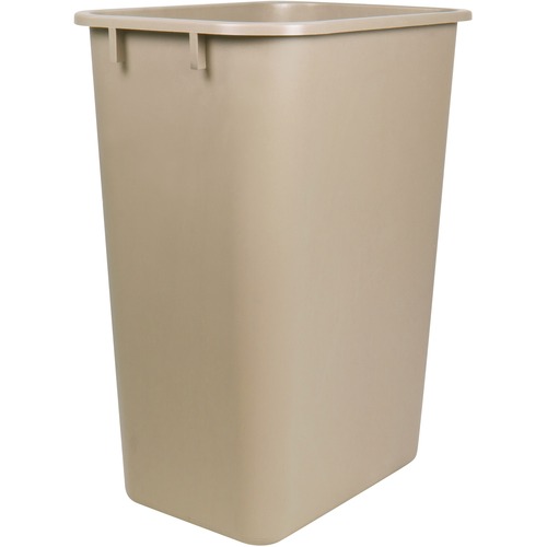Storex All-plastic Washable Waste Basket - 38.80 L Capacity - Rust Resistant, Dent Resistant, Chip Resistant, Compact, Eco-friendly, Rolled Edge, Washable, Crack Resistant, Durable - 20" Height x 15.3" Width x 11" Depth - Plastic - Taupe - 1 Each