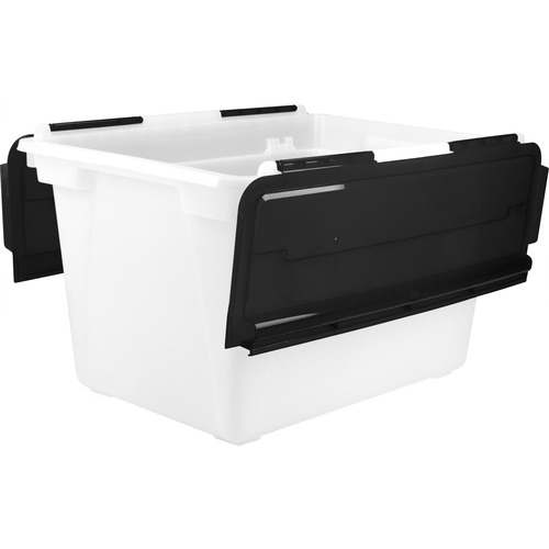 Storex Swing Top File Storage Tote - 45 L - Media Size Supported: Letter, Legal - For File - 1 Each - Portable Storage Files & Bins - STX00903U04C