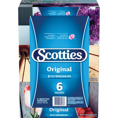 Scotties Facial Tissue - 2 Ply - White - Eco-friendly - For Face - 126 - 6 / Pack - Facial Tissues - KRI80136
