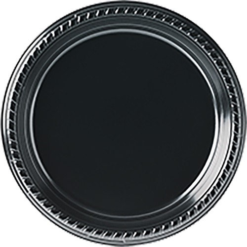 Black plastic plates best sale