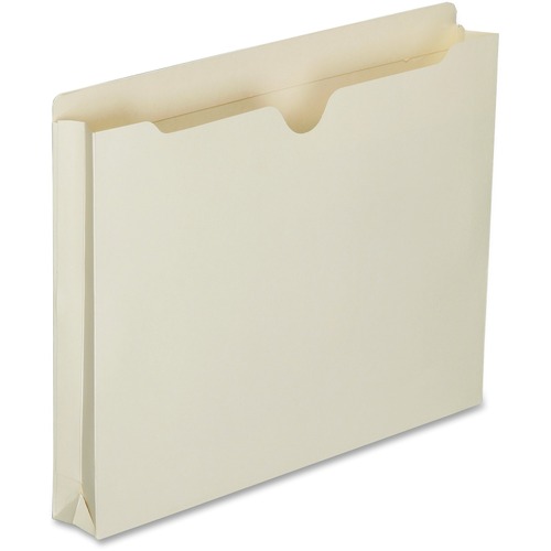 SKILCRAFT Straight Tab Cut Letter Recycled File Jacket - 8 1/2" x 11" - 1 1/2" Expansion - Manila - 30% Recycled - 50 / Box