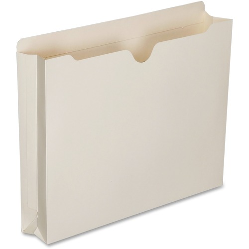 SKILCRAFT Straight Tab Cut Letter Recycled File Jacket - 8 1/2" x 11" - 2" Expansion - Manila - 30% Recycled - 50 / Box