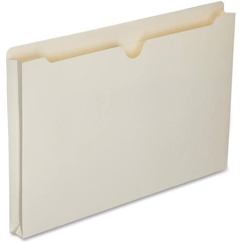 SKILCRAFT Straight Tab Cut Legal Recycled File Jacket - 8 1/2" x 14" - 1" Expansion - Manila - 30% Recycled - 50 / Box