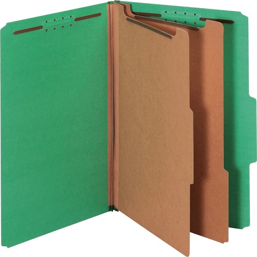 Pendaflex 2/5 Tab Cut Legal Recycled Classification Folder - 8 1/2" x 14" - 2 1/2" Expansion - 2" Fastener Capacity for Folder, 1" Fastener Capacity for Divider - Top Tab Location - Right of Center Tab Position - 2 Divider(s) - Dark Green - 60% Recycled - = PFX29033P