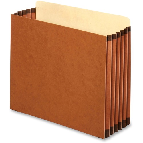 Pendaflex Straight Tab Cut Letter Recycled File Pocket - 8 1/2" x 11" - 5 1/4" Expansion - Top Tab Location - Brown - 30% Recycled - 10 / Box