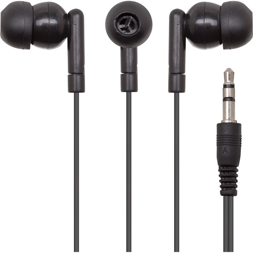 Califone E1 Multimedia Ear Bud With 3.5mm Plug - Stereo - Black - Mini-phone (3.5mm) - Wired - Earbud - Binaural - In-ear - 3.90 ft Cable - 1