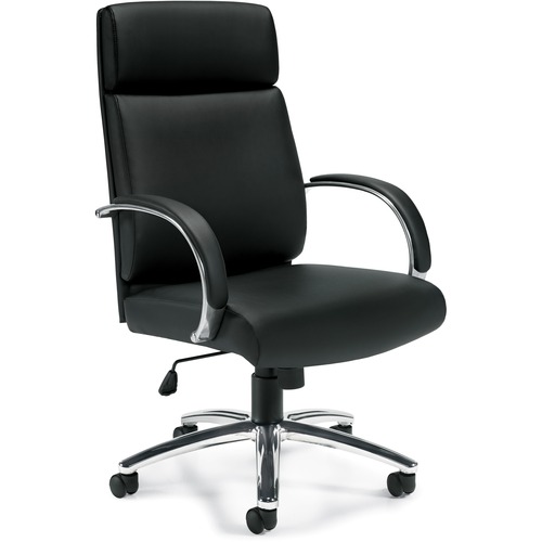 Offices To Go Fiscal - High Back Tilter Chair - Black Luxhide Seat - Black Luxhide Back - High Back - 5-star Base - Medium Back - GLBOTG11970B