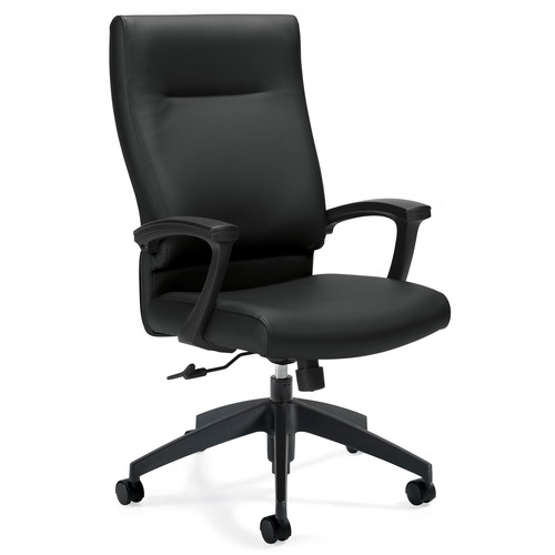Offices To Go Vanier - High Back Tilter Chair - Black Luxhide Seat - Black Luxhide Back - High Back - 5-star Base
