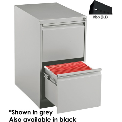 Offices To Go Pedestal - File/File - 2-Drawer - 15" x 23" x 27.6" - 2 x Drawer(s) for File - Key Lock, Recessed Handle, Pull Handle, Ball-bearing Suspension, Mobility - Black = GLB189233