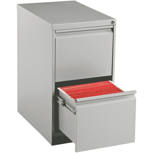 Offices To Go Pedestal - File/File - 2-Drawer - 15" x 23" x 27.6" - 2 x Drawer(s) for File - Key Lock, Recessed Handle, Pull Handle, Ball-bearing Suspension, Mobility - Gray - Metal Vertical Files - GLBMVLW23FFGRY
