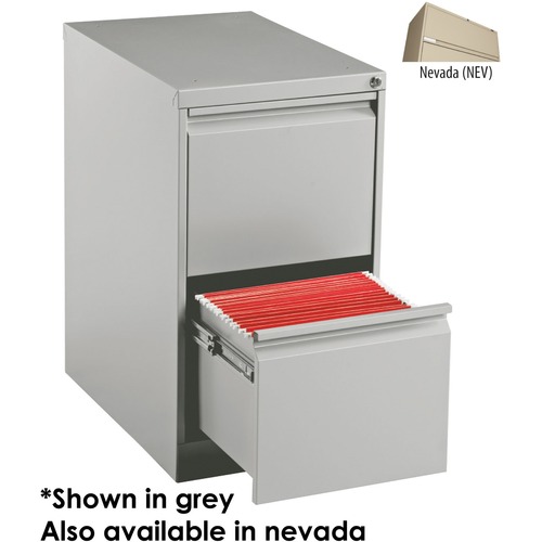 Offices To Go Pedestal - File/File - 2-Drawer - 15" x 23" x 27.6" - 2 x Drawer(s) for File - Key Lock, Recessed Handle, Pull Handle, Ball-bearing Suspension, Mobility - Nevada = GLB189258