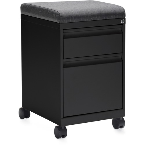 Offices To Go MVLPed - Box-File Mobile Pedestal - 2-Drawer - 15" x 19.6" x 24.1" - 2 x Drawer(s) for File, Box - Key Lock, Recessed Handle, Pull Handle, Ball-bearing Suspension, Mobility - Black