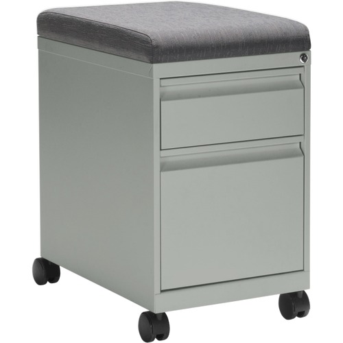 Offices To Go MVLPed - Box-File Mobile Pedestal - Cushion Sold Separately - 2-Drawer - 15" x 19.6" x 24.1" - 2 x Drawer(s) for File, Box - Key Lock, Recessed Handle, Pull Handle, Ball-bearing Suspension, Mobility - Gray