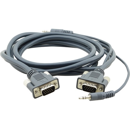 Kramer 15-pin HD (M) to 15-pin HD (M) & 3.5mm Stereo Audio Micro VGA Cable - 10 ft Mini-phone/VGA A/V Cable for Computer, Plasma, LCD TV, Audio/Video Device - First End: 1 x 15-pin HD-15 - Male - Second End: 1 x Mini-phone Stereo Audio - Male