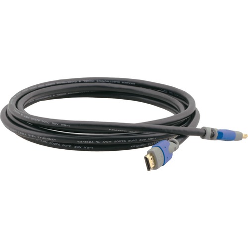 Kramer C-HM/HM/PRO High-Speed HDMI Cable with Ethernet - 50 ft HDMI A/V Cable for Audio/Video Device, Plasma, Gaming Console, Blu-ray Player, DVD Player, LCD TV - First End: 1 x HDMI Digital Audio/Video - Male - Second End: 1 x HDMI Digital Audio/Video - 
