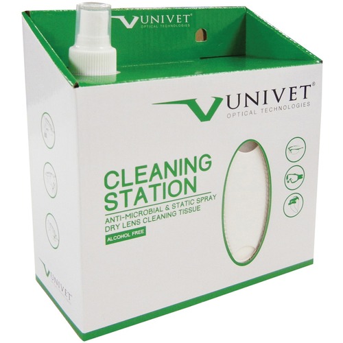 Ronco Univet Cleaning Station - 250 mL - Disposable, Pre-moistened, Streak-free, Antimicrobial - For Eyeglasses - 1 Each - Lens Cleaners - RON13002