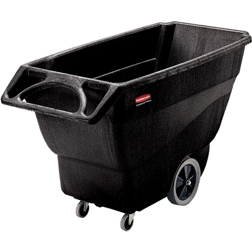 Rubbermaid Commercial Structural Foam Tilt Truck, Utility Duty, 3/4 Cubic Yard, Black - 272.16 kg Capacity - Structural Foam - 64.5" Length x 30.3" Width x 38" Height - Black - 1 Each