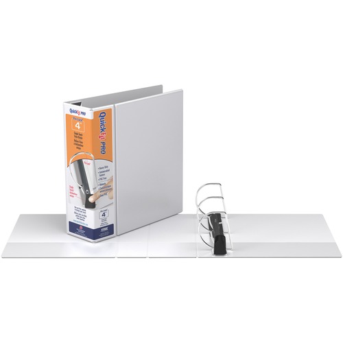 Davis QuickFit PRO Single Touch D-ring View Binder - 4" Binder Capacity - D-Ring Fastener(s) - Polypropylene - White - Ink-transfer Resistant - 1 Each - Presentation / View Binders - RGO90060