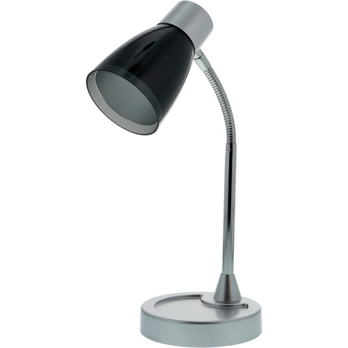 Vision PUCK LED Desk Lamp - 14.25" (361.95 mm) Height - 3 W LED Bulb - Metallic, Silver, Black - Adjustable Neck, Adjustable Head - 200 Lumens - Acrylic - Desk Mountable - for Desk, Table