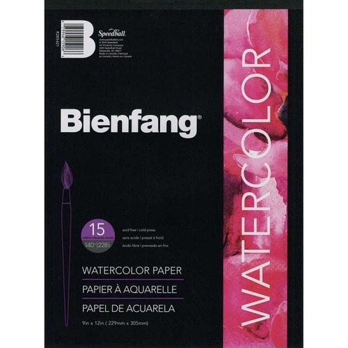 Bienfang #538 - pH Neutral Watercolor Paper - Student Grade - 140 lb. - 15 Sheets - Glue - 140 lb Basis Weight - 11" x 15" - Acid-free, Washable, Bleed-free, Heavyweight, pH Neutral - 1Each