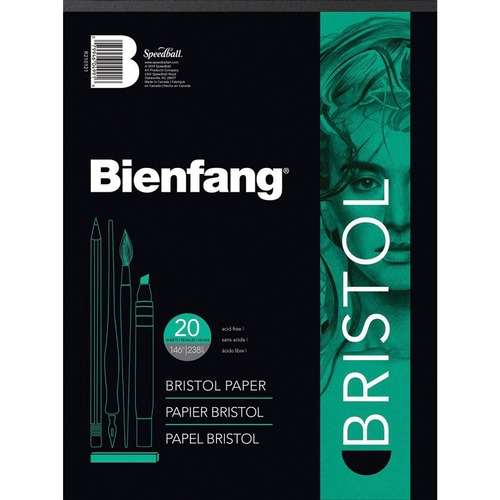 Bienfang Vellum Bristol Board Drawing Paper - 20 Sheets - Glue - 146 lb Basis Weight - 12" (304.80 mm) x 9" (228.60 mm) - Acid-free, Yellowing Resistant, Bleed Resistant, Smooth, Heavyweight - Recycled - 1Each