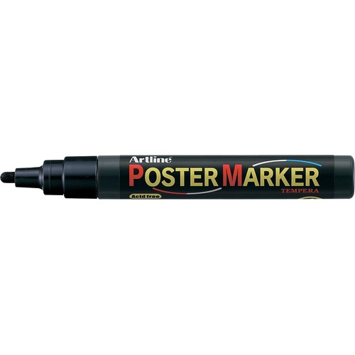 Jiffco Water Based Poster Marker EPP4 - Bullet Marker Point Style - Black Pigment-based Ink - Acrylic Fiber Tip - 1 Each - Art Markers - JIFEPP41