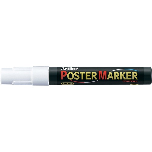 Jiffco Water Based Poster Marker EPP4 - Bullet Marker Point Style - White Pigment-based Ink - Acrylic Fiber Tip - 1 Each
