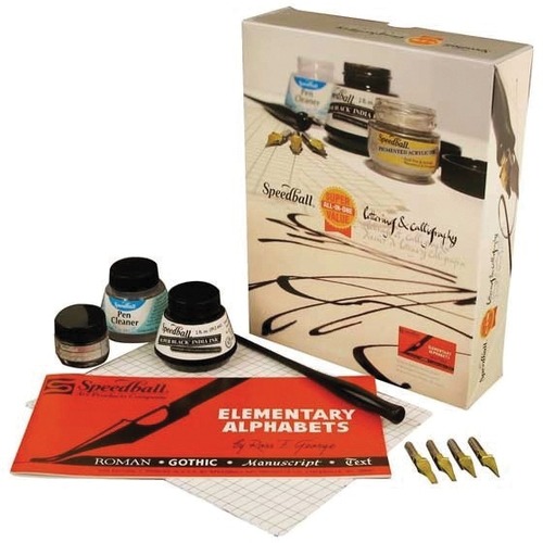 Speedball Super Value Calligraphy and Lettering Kit - Pigment-based Ink - 1 Each - Calligraphy, Ink & Print Making - SBA3060