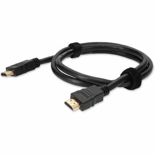 AddOn HDMI Stacking Audio/Video Cable - 3 ft HDMI A/V Cable for Audio/Video Device, DVD Player, HDTV, Blu-ray Player - First End: HDMI 1.4 Digital Audio/Video - Male - Second End: HDMI 1.4 Digital Audio/Video - Male - Stacking Cable - Supports up to 1920 