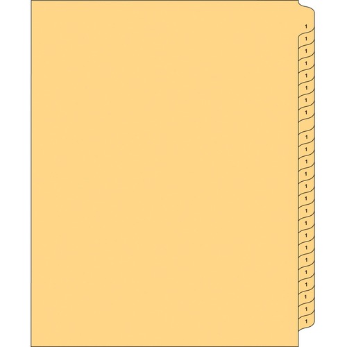 Indexco Index Divider - Printed Tab(s) - Digit - #8 - Legal - 8.50" (215.90 mm) Width x 14" (355.60 mm) Length - Buff Divider - Clear Plastic Tab(s) - 25 / Pack