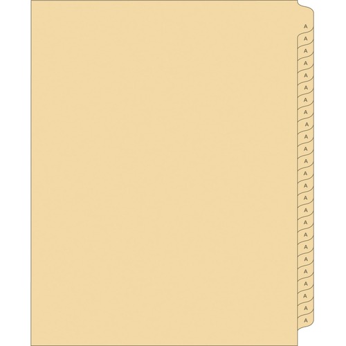 Indexco Index Divider - Printed Tab(s) - Character - #A - Legal - 8.50" (215.90 mm) Width x 14" (355.60 mm) Length - Buff Divider - 25 / Pack