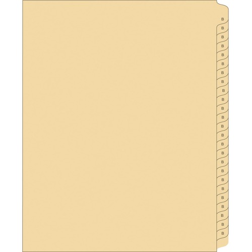 Indexco Index Divider - Printed Tab(s) - Character - #B - Legal - 8.50" (215.90 mm) Width x 14" (355.60 mm) Length - Buff Divider - 25 / Pack