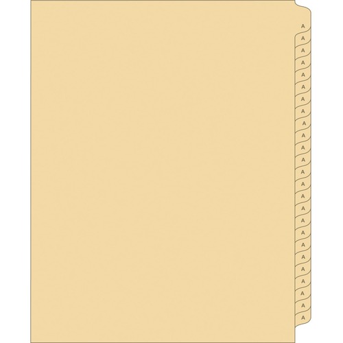 Indexco Index Divider - Printed Tab(s) - Character - #E - Legal - 8.50" (215.90 mm) Width x 14" (355.60 mm) Length - Buff Divider - 25 / Pack