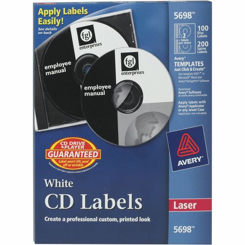 Avery® Optical Disc Label - 100 / Pack