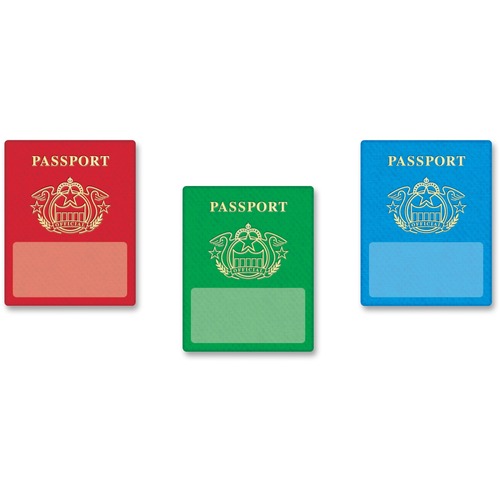 Trend Passport Classic Accents - Learning, Fun Theme/Subject - 36 x Passport Shape - Precut, Durable, Reusable - 6" Height x 7" Length - Multicolor - 36 / Pack