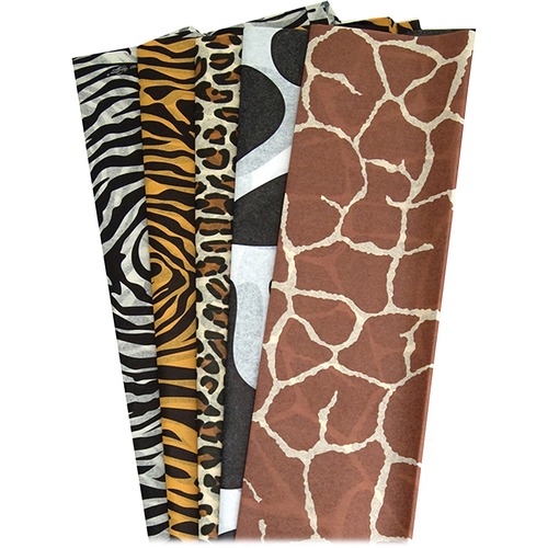 Hygloss Animal Print Designer Tissue Paper - Craft, Decoration, Gift-wrapping, Collage - 20 Piece(s) - 30" (762 mm)Height x 20" (508 mm)Width x 21" (533.40 mm)Length - Animal Print - 20 / Pack - Assorted