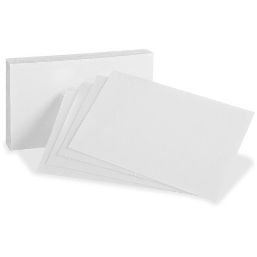 Oxford Blank Index Cards - Plain - 3" x 5" - White Paper - 300 / Pack