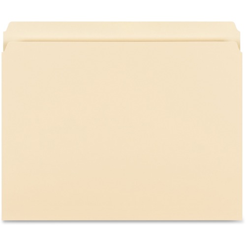 Business Source Straight Tab Cut Letter Recycled Storage Folder - 8 1/2" x 11" - Manila - 10% Recycled - 50 / Box