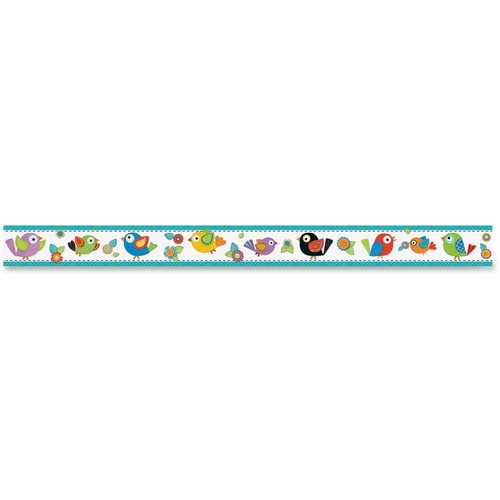 Carson Dellosa Education Boho Birds Design Bulletin Border - Learning Theme/Subject - 12 x Strips of Border, Birds Shape - 36" Height x 3" Width - Multicolor - 12 / Pack