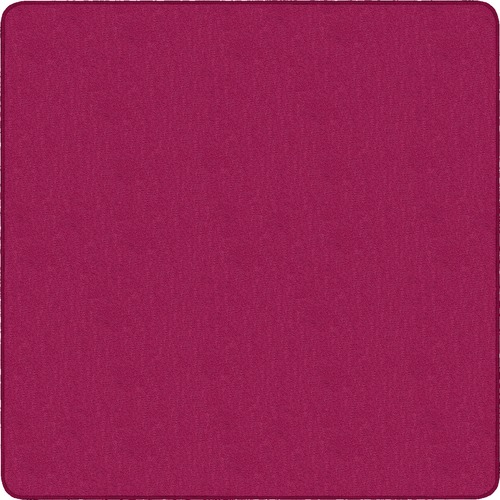 Flagship Carpets Classic Solid Color 6' Square Rug - Floor Rug - Classic, Traditional - 72" Length x 72" Width - Square - Cranberry - Nylon