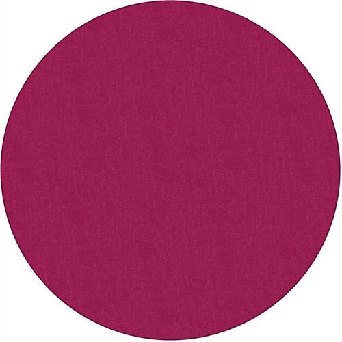 Flagship Carpets Classic Solid Color 6' Round Rug - Floor Rug - Classic, Traditional - 72" Length - Circle - Cranberry - Nylon